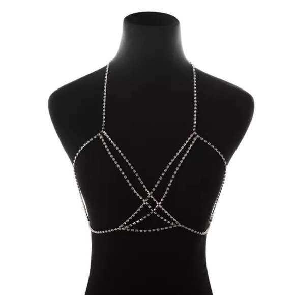 Sexy Crystal Rhinestone Cage Bra Harness - Picture 5 of 15